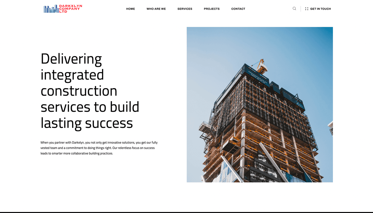 Darkxlyn - Showcasing comprehensive service offerings and project portfolio